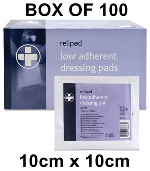 picture of Relipad - Low-adherent Dressing Pads - Sterile - 10cm x 10cm - Box of 100 - [RL-383-100]