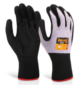 picture of Glovezilla Nitrile Foam Nylon Purple Gloves - BE-GZ104PU - (NICE)