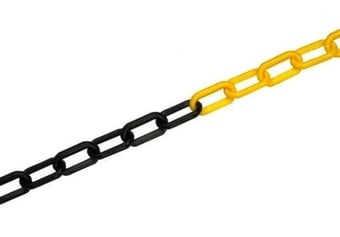 Picture of JSP - Black/Yellow 8MM Thick Chain - 25m Long - For Post and Chain System - [JS-HDC000-275-300]