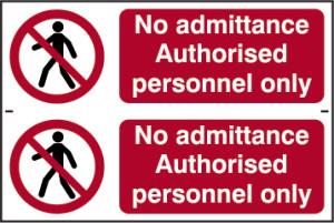 Picture of Spectrum No Admittance Authorised Personnel Only - PVC 300 x 200mm - SCXO-CI-0610