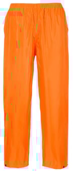 picture of Portwest - Waterproof Classic Adult Rain Trousers - Orange - PW-S441ORR - (DISC-R)