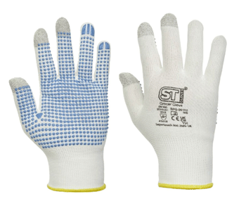 picture of Supertouch Dotted Palm Touchscreen Grocer Glove - White - ST-SPG-05101 - (NICE)