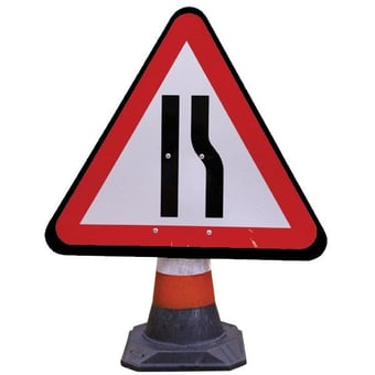 Picture of JSP - PortaCone Sign - Road Narrows Right - 100% Re-Processed LDPE - Cone Not Included - [JS-HCA030-301-100] - (DISC-W)