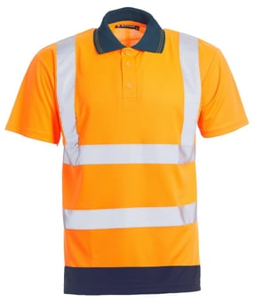 picture of Blackrock Two-Tone Hi-Vis Polo Shirt - Orange/Navy - RDO-80330