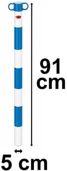 picture of JSP Blue & White Chain Barrier Post - 910mm - [JS-HDE100-005-700]