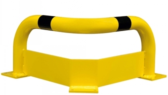 Picture of BLACK BULL Corner Protection Guard with Underrun Protection - Indoor Use - (H)350 x (W)600 x (D)600mm - Underrun Height: 150mm Yellow/Black  - [MV-196.22.305] - (LP)