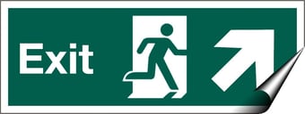 Picture of Exit Pointing North East Sign LARGE - 600 x 200Hmm - Self Adhesive Vinyl - [AS-SA42-SAV]