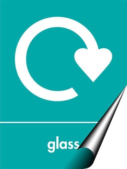 picture of Recycling Signs - Glass - 300 X 400Hmm - Self Adhesive Vinyl - [AS-WR24-SAV]