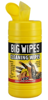 picture of BIG WIPES Smooth Textured Antibacterial Industrial Wipes - All Purpose Cleansing Wipe - 80 Wipes - [BW-2010]