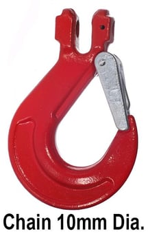 picture of GT Cobra Grade 80 Clevis Type Sling Hook with Safety Catch - For Chain 10mm Dia.  - [GT-G80CSH10] - (HP)