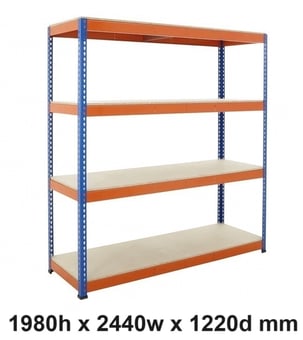picture of BiGDUG BiG400 Racking 4 Levels - Chipboard Shelves - 1980h x 2440w x 1220d mm - [BDU-B41924124BO]