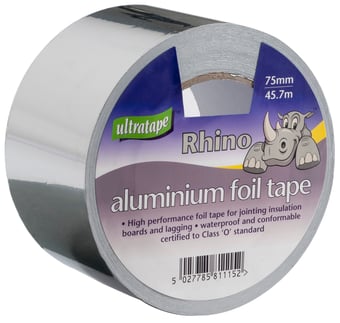 picture of UltraTape Rhino Aluminium Foil Tape - 75mm x 45.7m - [ULT-0806755030WLUL]