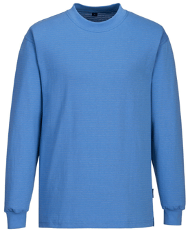 picture of Portwest - Anti-Static ESD Long Sleeve T-Shirt - Hamilton Blue - 195g - PW-AS22HBR
