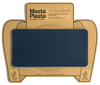 Picture of MastaPlasta Leather Repair Patch Large Plain Navy Blue 20cm x 10cm - [MPL-NAVYPLAIN200X100]
