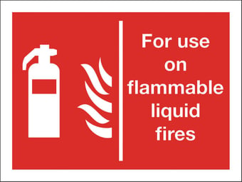 Picture of For Use on Flammable Liquid Fires Sign - 200 X 150Hmm - Rigid Plastic - [AS-FI42-RP]