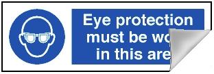 Picture of Eye Protection Sign - 300 x 100Hmm - Self Adhesive Vinyl - [AS-MA75-SAV] 