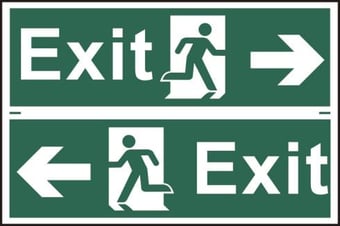 Picture of Spectrum Exit man running arrow left/right - PVC 300 x 200mm - SCXO-CI-1517