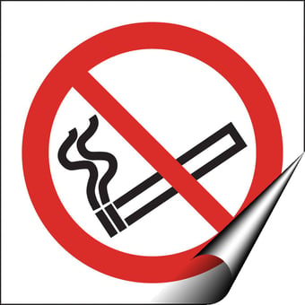 Picture of No Smoking Logo Sign MEDIUM - 200 X 200Hmm - Self Adhesive Vinyl - [AS-PR34-SAV]