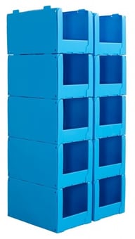 picture of Correx Euro Stacking Pick Bin - 341h x 400w x 600d mm - Pack of 10 - Blue - [BDU-SPB643]
