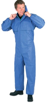 Picture of MelloGuard SMS Chemical Protection Coverall with Hood - Blue - Type 5 & 6 50gsm - DU-MGA404-BLUE