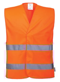 picture of Portwest C474 - Hi-Vis Two Band Vest - Orange - PW-C474ORR
