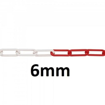 picture of M-POLY Visible 6 - Red/White - Polyethylene Barrier Chain - 6mm Gauge - 1m Length - [MV-212.10.805]