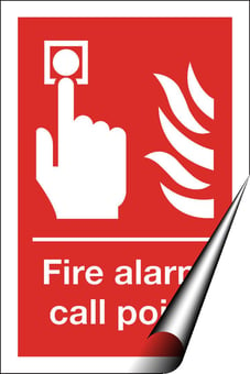 picture of Fire Alarm Call Point Sign LARGE - 300 X 400Hmm - Self Adhesive Vinyl - [AS-FI6-SAV]
