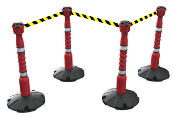 picture of Skipper 27m Retractable Safety Barrier Kit - Red - Black/Yellow Chevron - [SK-KIT01-RBY] - (LP)