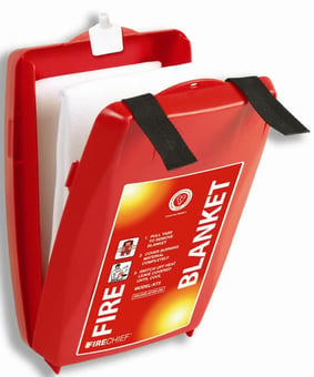 Picture of Standard K30 1.2m x 1.2m Fire Blanket in Red Fire Chief Clam Container - [HS-HSR2/K30] - (DISC-W)