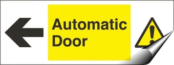 Picture of Automatic Door Sign - Arrow Pointing Left - 200 x 75Hmm - Self Adhesive Vinyl - [AS-WA215-SAV]