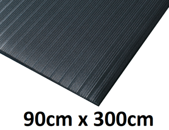 picture of Kumfi Rib Anti-Fatigue Mat Black - 90cm x 300cm - [BLD-KR310BL]