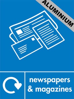 picture of Recycling Signs - Newspapers & Magazines - 300 X 400Hmm - Aluminium - [AS-WR19-ALU]