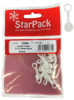 picture of StarPack - 72040 - White Curtain Glider - To Fit Swish Nova Deluxe - Pack of 8 - [AF-5013249258731] - (DISC-R)