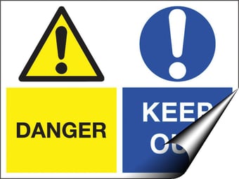 Picture of Danger Keep Out Sign - 600 X 450Hmm - Self Adhesive Vinyl - [AS-MU2-SAV]