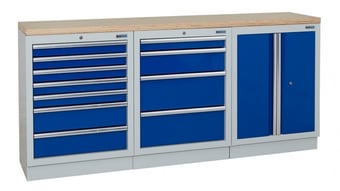 picture of BiGDUG 2041mm Wide Workbench - 7 Drawer Cabinet - 4 Drawer Cabinet - 2 Door Cupboard - Multiplex - [BDU-TGC531GBM] - (LP)