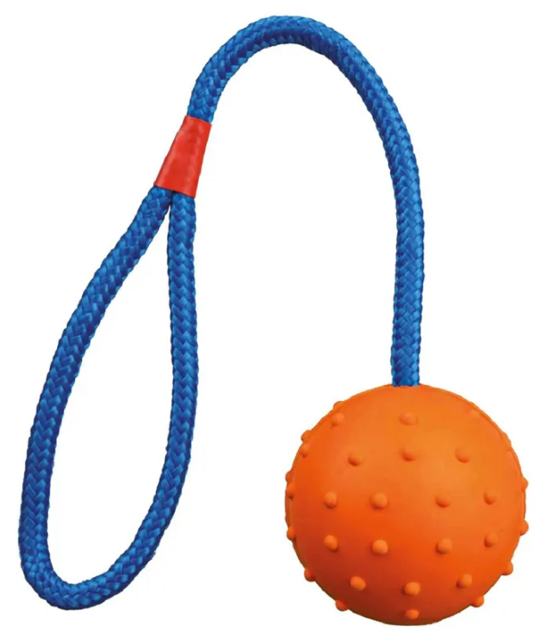 picture of Trixie Ball On A Rope Dog Toy Natural Rubber - [CMW-TX3305]