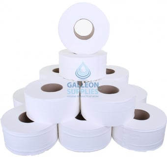 Picture of Galleon Value Mini Jumbo Toilet Rolls - 2 Ply - 3" Core - Roll Diameter 18cm - 12 Rolls - [GU-VAL-MJTR] (LP)
