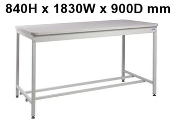 picture of QMP Mailroom Workbench - Open Bench - MFC Worktop - 840H x 1830W x 900D mm - [QM-MR841890PLXX]