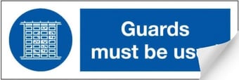 picture of Guards Must be Used Sign LARGE - 600 x 200Hmm - Self Adhesive Vinyl - [AS-MA60-SAV]