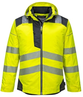 Picture of Portwest - Yellow/Black PW3 Hi-Vis Winter Jacket - PW-T400YBR