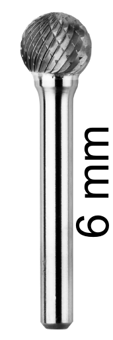 picture of Abracs Carbide Burr Ball - D Shape - 6.0mm Spindle Diameter - [ABR-CBD121206DC]