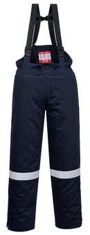 picture of Portwest FR Anti-Static Winter Navy Blue Salopettes - PW-FR58NAR