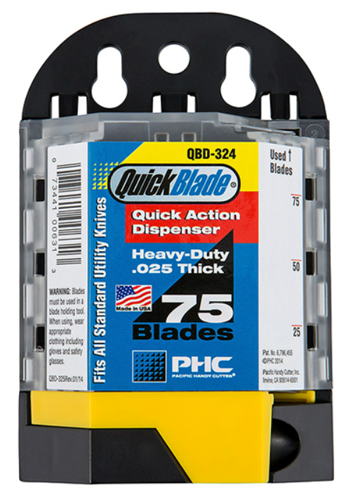 PHC QBD-324 Standard Utility Blade 75 Blade Dispenser - [BE-QBD-324]