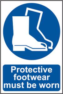 picture of Spectrum Protective footwear must be worn – PVC 200 x 300mm - SCXO-CI-0016