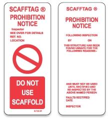 picture of Scafftag Scaffold Inspector's Prohibition Insert - [SC-STSIP]