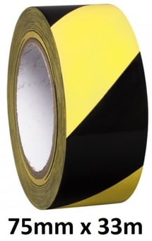 picture of PROline Tape 75mm Wide x 33m Long - Yellow/Black - [MV-261.13.438]