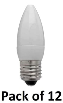 picture of Power Plus - 4.5W - E27 Energy Saving Candle Bulb LED - 350 Lumens - 3000k Warm White - Pack of 12 - [PU-3412] 