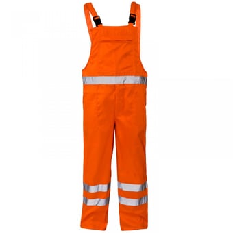 Picture of Hi Vis POLYCOTTON Orange Rail Spec Bib and Brace Trousers - ST-38681 - (DISC-R)
