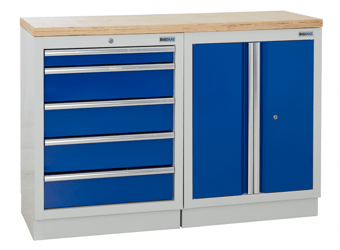 picture of BiGDUG 1361mm Wide Workbench - 5 Drawer Cabinet - 2 Door Cupboard - Multiplex - [BDU-TGC41GBM] - (LP)