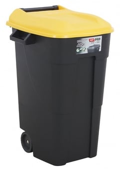 picture of Tayg - 120L Wheelie Bin - 886h x 568w x 600d mm - Yellow Lid - [BDU-TYGWB120Y] - (LP)